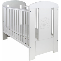 DREWEX BEAR Premium bērnu gulta ar noņemamu sānu 120x60cm, White