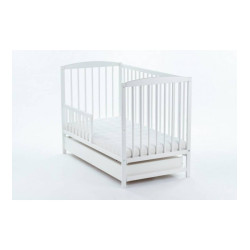 DREWEX LULAYA DELUX Bērnu gulta ar noņemamu sānu un atvilktni 120x60cm, White