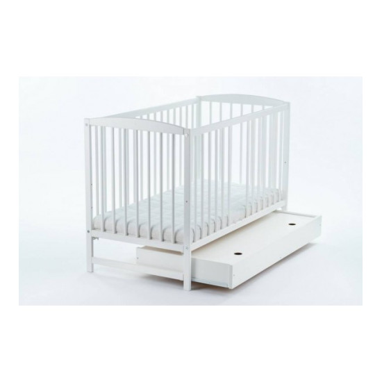 DREWEX LULAYA DELUX Bērnu gulta ar noņemamu sānu un atvilktni 120x60cm, White