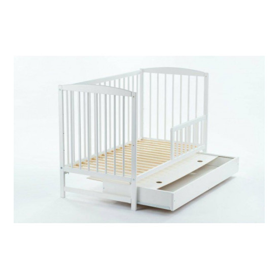 DREWEX LULAYA DELUX Bērnu gulta ar noņemamu sānu un atvilktni 120x60cm, White