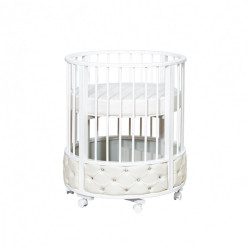 Apaļa/Ovala gulta-transformeris ECO WHITE