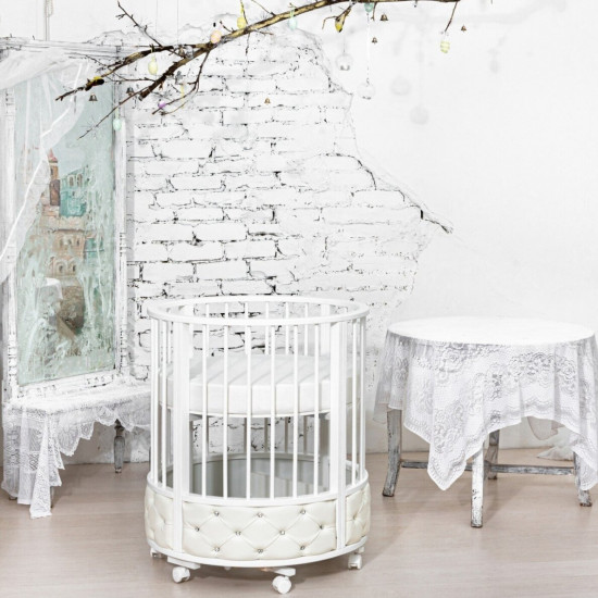 Apaļa/Ovala gulta-transformeris ECO WHITE Apaļa/Ovala gulta-transformeris ECO WHITE