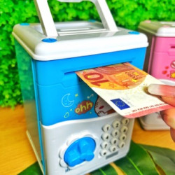 Krājkasīte banka elektroniskais naudas seifs ar kombinēto slēdzeni Gaiši Zila