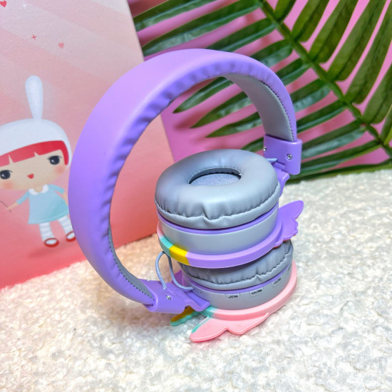 Bezvadu bluetooth austiņas Vienradzis un Pop-it, Violetas Bezvadu bluetooth austiņas Vienradzis un Pop-it, Violetas