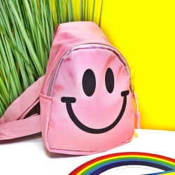 Bērnu soma - pār plecu ar smaidiņu PINK