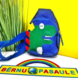 Bērnu soma - pār plecu dinozaura formā BLUE
