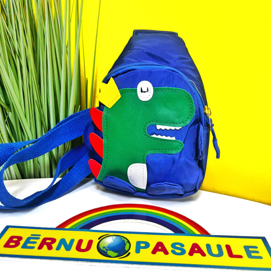 Bērnu soma - pār plecu dinozaura formā BLUE