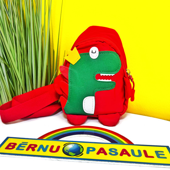 Bērnu soma - pār plecu dinozaura formā RED
