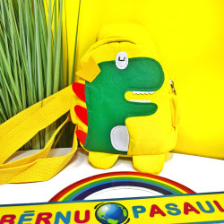 Bērnu soma - pār plecu dinozaura formā YELLOW