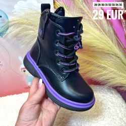 Meiteņu Zābaķi 28-35 izm. C-T10018-F - Melna/Violeta