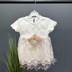 Kleita meitenei Balta ar ziediem