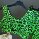Sporta komplekts tops un legingi Zaļi ar leoparda pintu