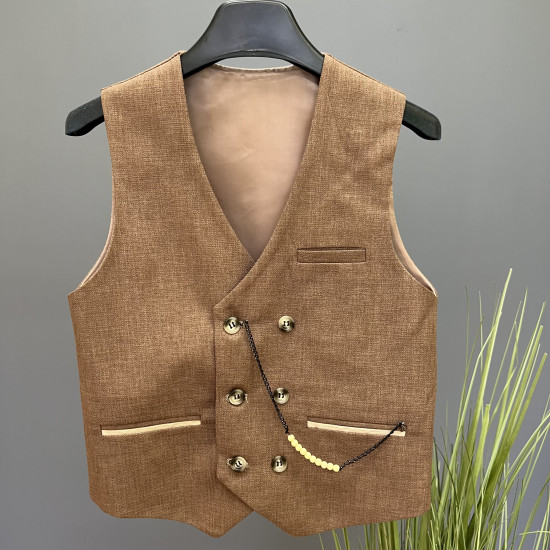 Zēnu veste ar ķēdīti Bēšs