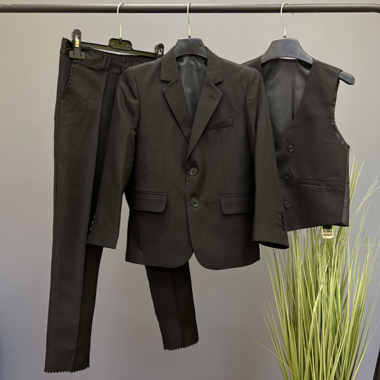 Klasisks kostīms zēniem 3 in 1 Black