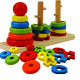 Montessori koka šķirotājs 3 piramīdas Montessori koka šķirotājs 3 piramīdas
