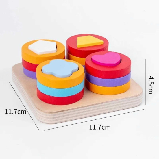 Koka formu šķirotājs Geometric montessori Koka formu šķirotājs Geometric montessori