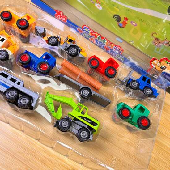 Rotaļlietu traktoru komplekts no multfilma Zilais traktors (12 gab.) Rotaļlietu traktoru komplekts no multfilma Zilais traktors (12 gab.)