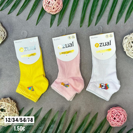Kokvilnas zeķes ZUAL ar zīmējūmiem no 1-8 gadiem Kokvilnas zeķes ZUAL ar zīmējūmiem no 1-8 gadiem