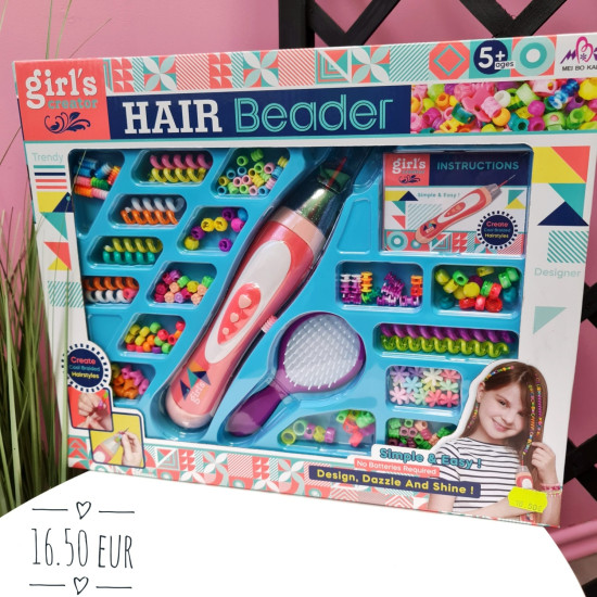 Bērnu matu dekorēšanas komplekts Hair Beader Bērnu matu dekorēšanas komplekts Hair Beader