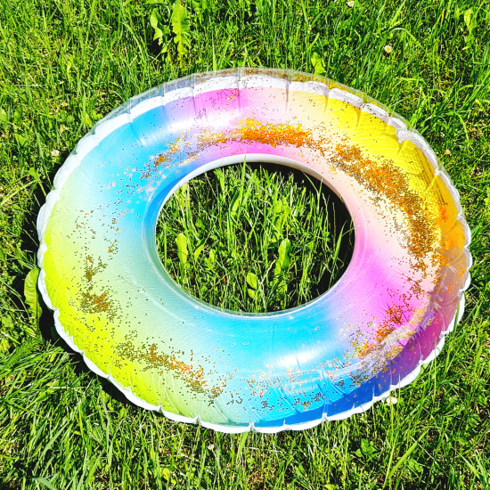Piepūšamais riņķis peldēšanai SWIM RING RAINBOW 90cm Piepūšamais riņķis peldēšanai SWIM RING RAINBOW 90cm