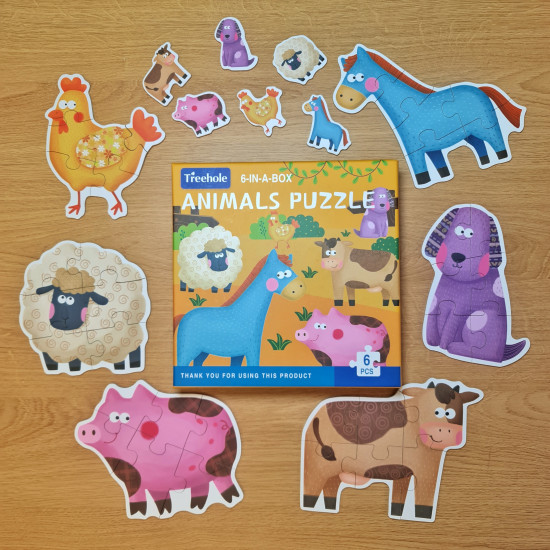 Puzles bērniem Pets animals 6 gab.