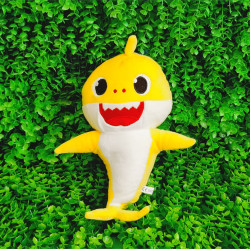 Mīkstā rotaļlieta Baby Shark Haizivs ar skaņu, dzeltena