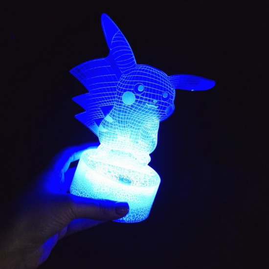 LED 3D Nakts lampa - Pikaču LED 3D Nakts lampa - Pikaču