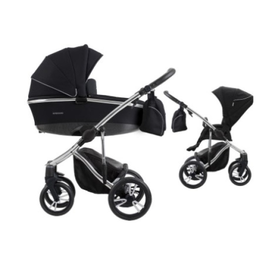 Bebetto Bresso Premium Class ratiņi 2 in 1 Silver 01 Bebetto Bresso Premium Class ratiņi 2 in 1 Silver 01
