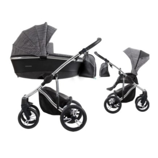 Bebetto Bresso Premium Class ratiņi 2 in 1 Silver 02 Bebetto Bresso Premium Class ratiņi 2 in 1 Silver 02