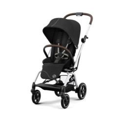 Cybex Eezy S Twist +2 pastaigu rati  Moon Black (Silver Frame)