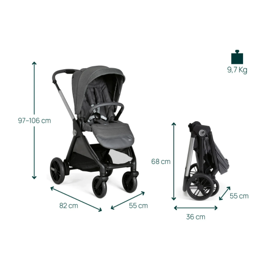 Chicco Bellagio stroller pastaigu rati (Black satin) Chicco Bellagio stroller pastaigu rati (Black satin)