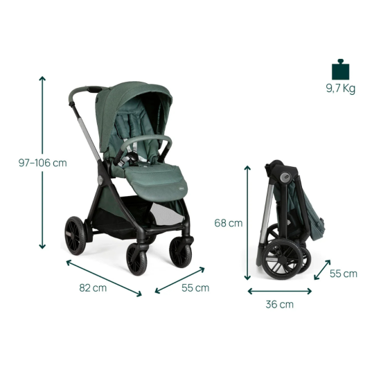 Chicco Bellagio stroller pastaigu rati (Fir tree) Chicco Bellagio stroller pastaigu rati (Fir tree)
