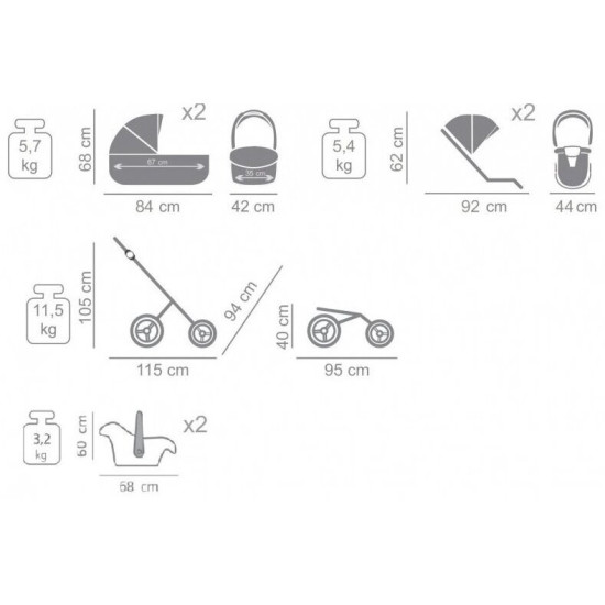 JUNAMA Rati dvīņiem MIRROR SATIN DUO 01 3 in 1