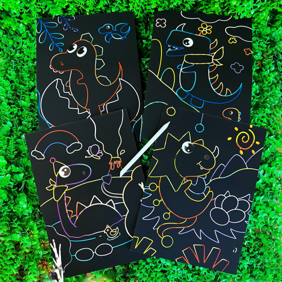 Scratch Art Radošuma komplekts Dino Scratch Art Radošuma komplekts Dino