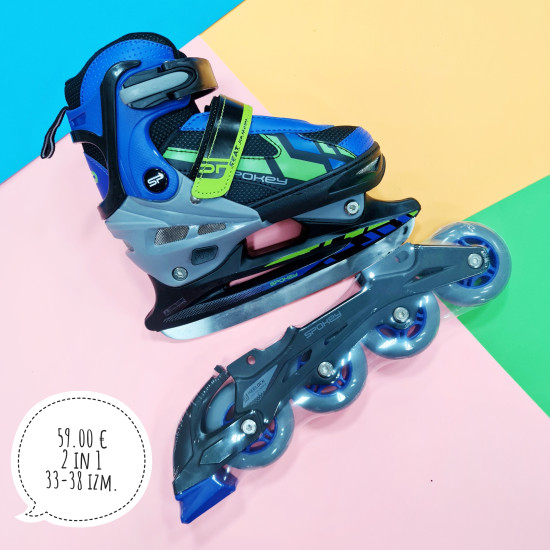 Skrituļslidas - slidas Spokey MELT 4 in 1, zaļas/melnas