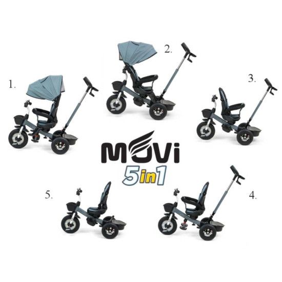 Milly Mally Movi bērnu trīsriteņis ar pedāļiem Grey