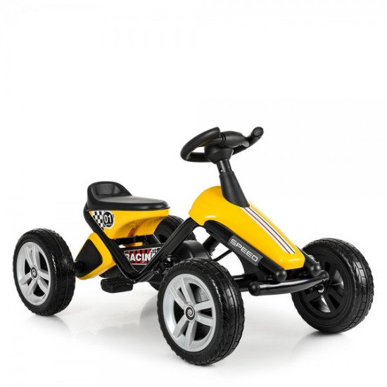 Bērnu pedāļu automašīna Go Kart dzeltena Bērnu pedāļu automašīna Go Kart dzeltena