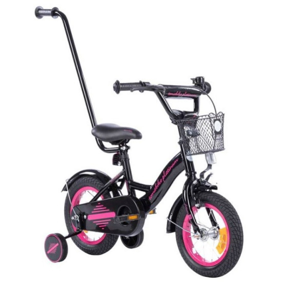 TOMABIKE Bērnu velosipēds 12″ XXIII PLATINUM BLACK/PINK