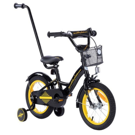 TOMABIKE Bērnu velosipēds 14″ XXIII PLATINUM BLACK/YELLOW