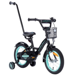 TOMABIKE Bērnu velosipēds 14″ XXIII PLATINUM BLACK/TURKUS