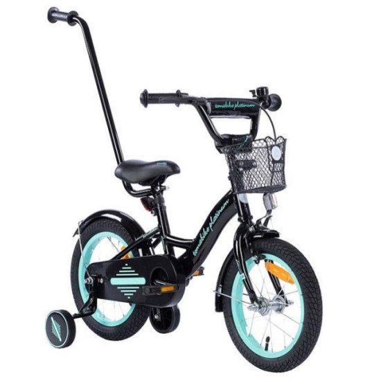 TOMABIKE Bērnu velosipēds 14″ XXIII PLATINUM BLACK/TURKUS