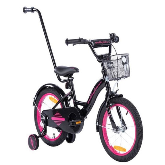 TOMABIKE Bērnu velosipēds 16″ XXIII PLATINUM BLACK/PINK TOMABIKE Bērnu velosipēds 16″ XXIII PLATINUM BLACK/PINK