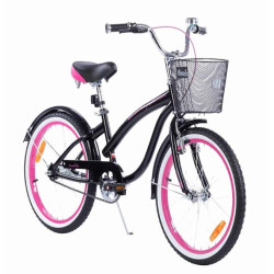 TOMABIKE Bērnu velosipēds 18″ XXIII CRUISER BLACK/PINK