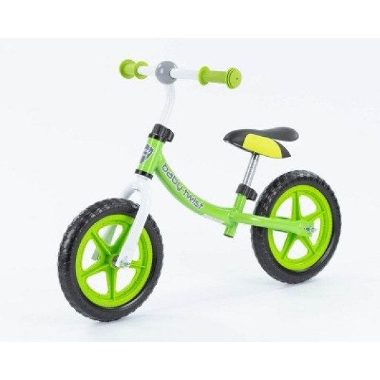 BabyMix Balance Bike Bērnu skrejritenis ar metālisko rāmi Green