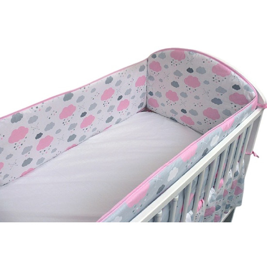 Bortiņš bērnu gultiņai ANKRAS 360cm Pink