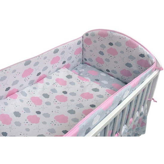 Bortiņš bērnu gultiņai ANKRAS 360cm Pink