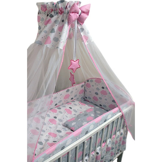 Bortiņš bērnu gultiņai ANKRAS 360cm Pink