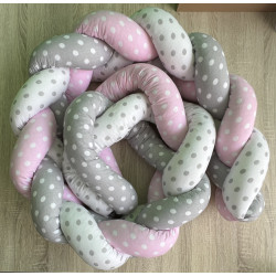 Pīts bortiņš gultai Duet Baby PInk/White